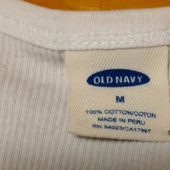 Medium Old Navy Trademark Ribbed White Tank Top - Picture 3 of 3